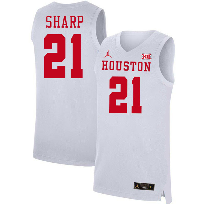 Emanuel Sharp College Jersey,Houston Cougars #21 Emanuel Sharp Basketball Jersey Youth-White